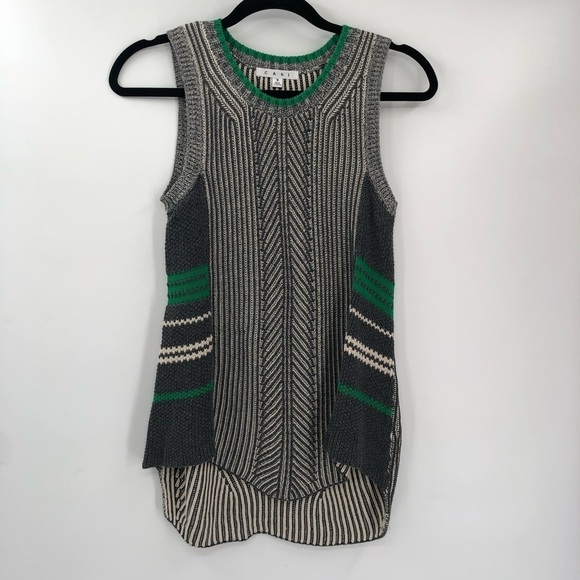 CABI 885 Trident Sweater Vest Knit Top Layering Grey Ribbed Knit S Women Tank - Picture 2 of 7